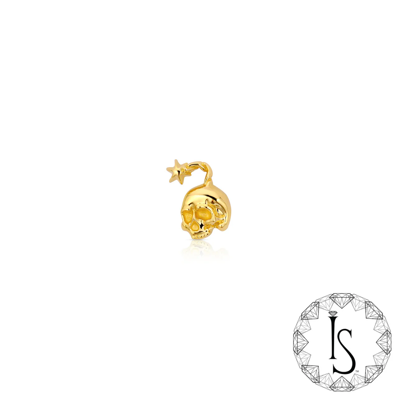 Threadless 18k Gold Skull Bomb End - Industrial Strength