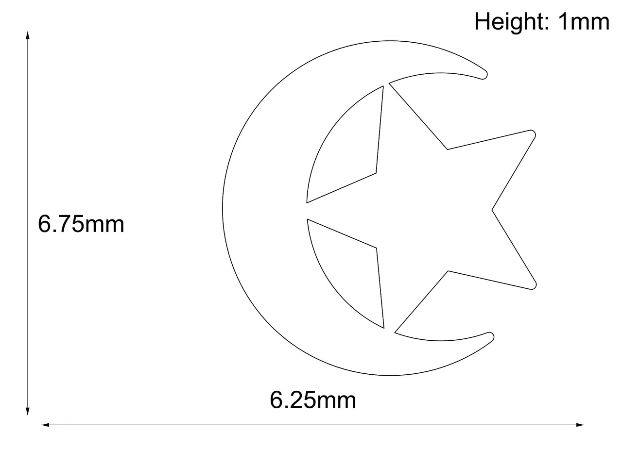 Threadless 18k Gold StarNCrescent End - Industrial Strength - Image 2