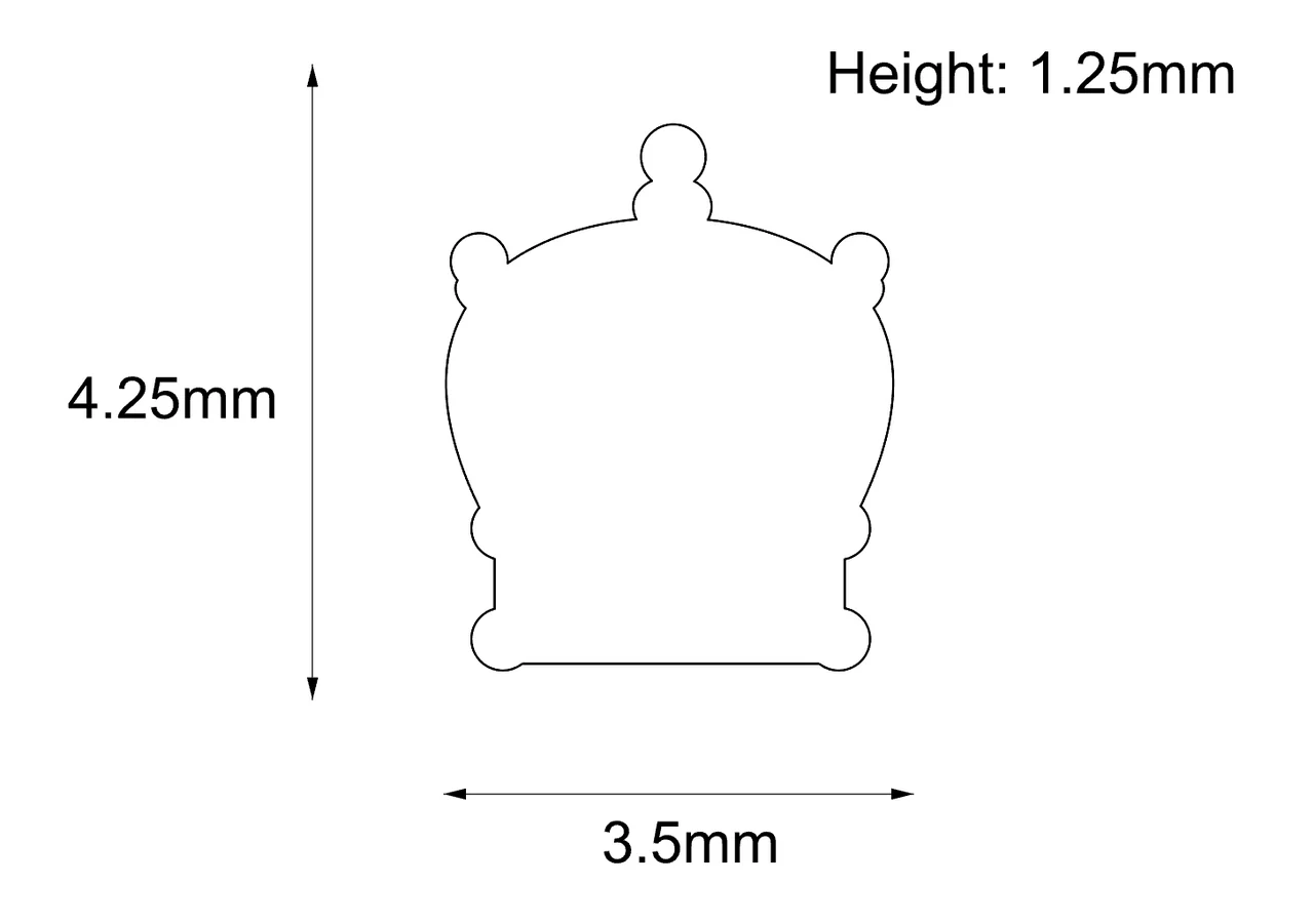 Threadless 18k Yellow Gold Crown End #2 - Industrial Strength - Image 2