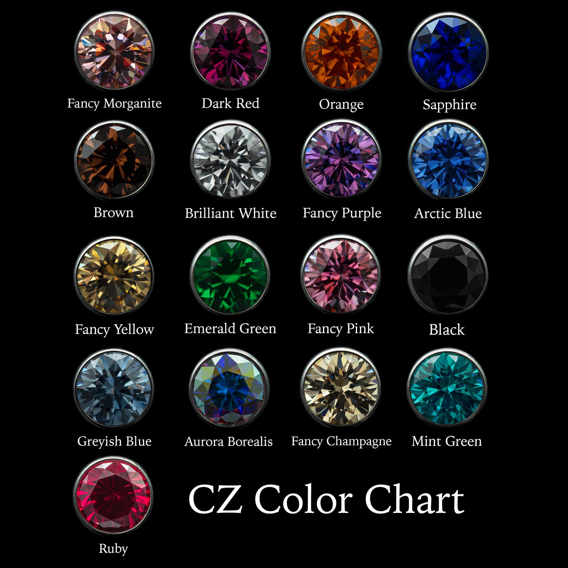 Threadless Titanium Bezel-Set Gem Ends by Peoples Jewelry - Image 2