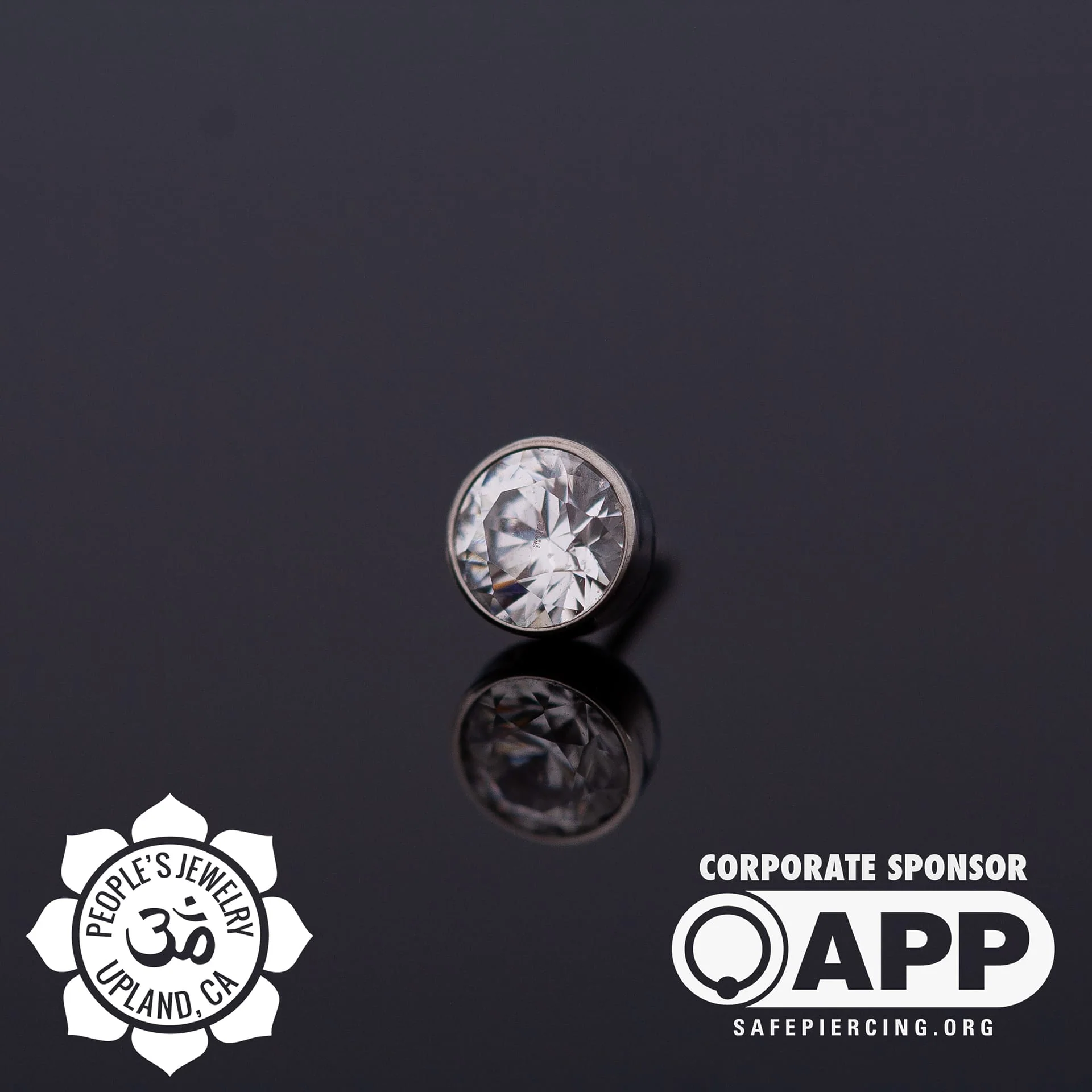 Threadless Titanium Bezel-Set Gem Ends by Peoples Jewelry - Image 5