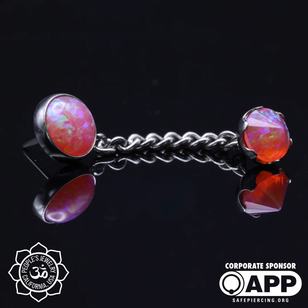 Threadless Double Gem Inverted Chain Dangles - People's Jewelry - Image 3