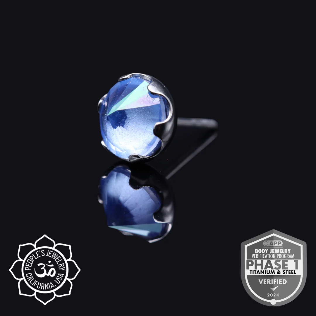 Threaded Frosted Inverted Prong-Set Gem Ends by Peoples Jewelry - Image 2