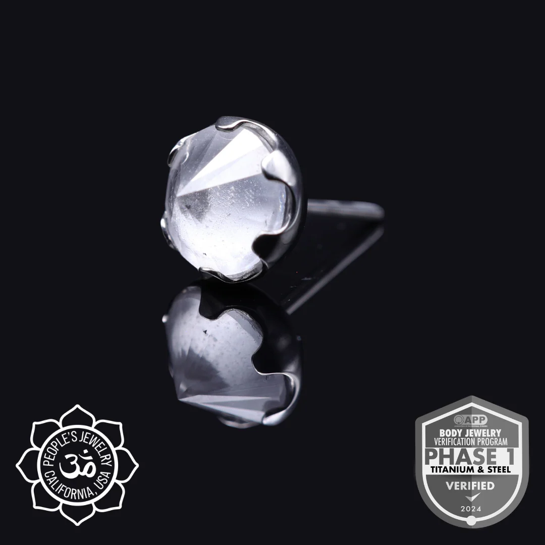 Threaded Frosted Inverted Prong-Set Gem Ends by Peoples Jewelry - Image 3