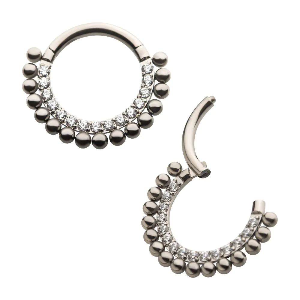 Titanium Beaded CZ Clicker