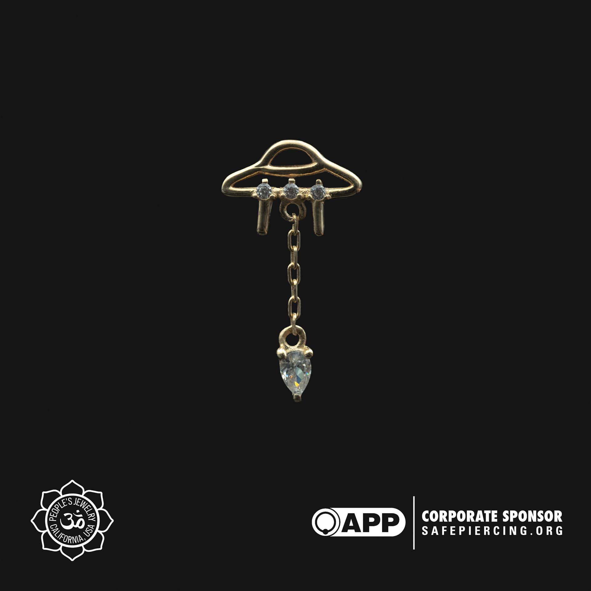 14k Gold UFO Threadless End by Peoples Jewelry - Image 2