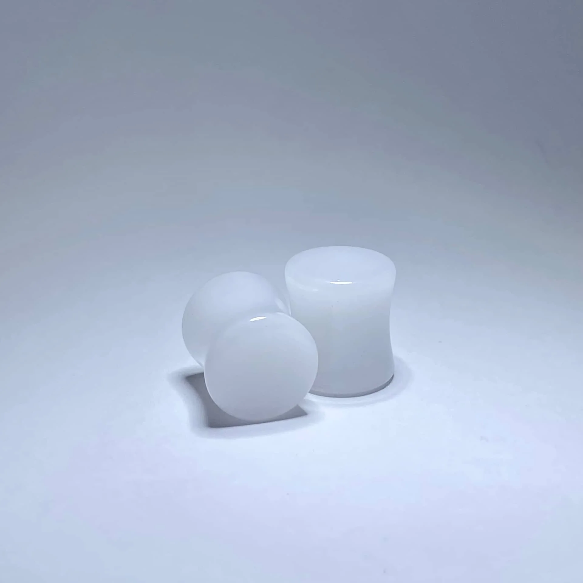 Double Flare White Jade Stone Plugs