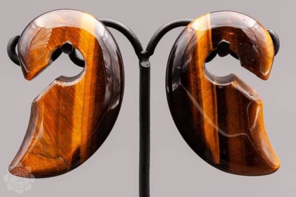 Yellow Tiger's Eye Stone Wing Weights by Peoples Jewelry